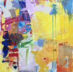 On the Verge, acrylic painting by abstract artist Sally K Eisenberg